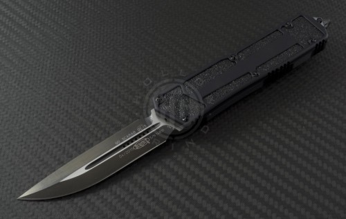 Microtech Knives Scarab D/E Automatic OTF D/A Knife (3.44in DLC Plain ELMAX) 180-1T - Front