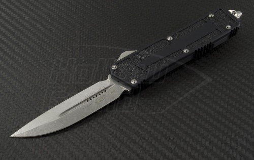 Microtech Knives Scarab D/E Automatic OTF D/A Knife (3.44in Satin Plain M390) 180-10 - Front