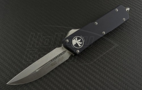 Microtech Knives Scarab D/E Automatic OTF D/A Knife (3.44in Stonewashed Plain ELMAX) 181-10 - Front