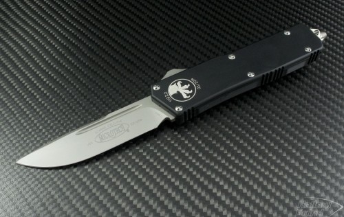 Microtech Knives Scarab S/E Automatic OTF D/A Knife (3.44in Bead Blasted Plain ELMAX) 176-7 - Front