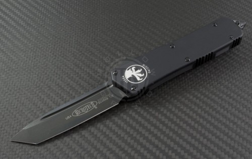 Microtech Knives Scarab T/E Automatic OTF D/A Knife (3.44in DLC Plain ELMAX) 177-1T - Front
