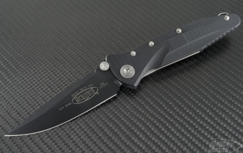Microtech Knives Socom Elite S/E Folder Knife (4in Black Plain S30-V) 159-1 - Front