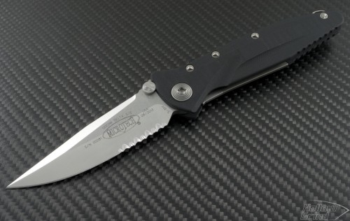 Microtech Knives Socom Elite S/E Folder Knife (4in Satin Part Serr S30-V) 159-5 - Front