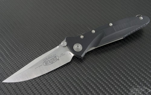 Microtech Knives Socom Elite S/E Folder Knife (4in Stonewashed Plain S30-V) 159-10 - Front