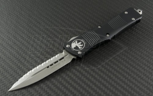 Microtech Knives Troodon D/E Automatic OTF D/A Knife (3.1in Bead Blasted Serr CTS-XHP) 138-9 - Front