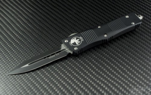 Microtech Knives Troodon D/E Automatic OTF D/A Knife (3.1in Black Plain S30-V) 138-1-2014 - Front