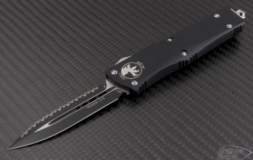 Microtech Knives Troodon D/E Automatic OTF D/A Knife (3.1in Black Serr S30-V) 138-3-2014 - Front