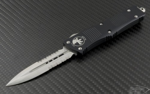 Microtech Knives Troodon D/E Automatic OTF D/A Knife (3.1in Satin Part Serr S30-V) 138-5-2014 - Front