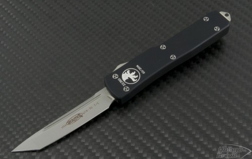 Microtech Knives UTX-70 T/E Automatic OTF D/A Knife (2.41in Bead Blasted Plain ELMAX) 149-7 - Front