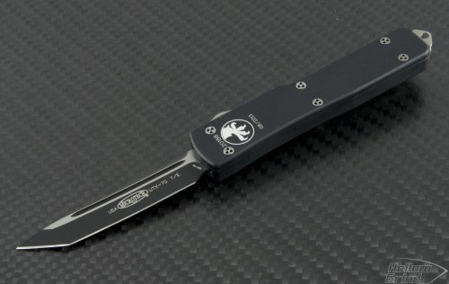 Microtech Knives UTX-70 T/E Automatic OTF D/A Knife (2.41in Black Plain S30-V) 149-1-2013 - Front