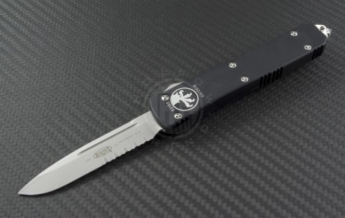 Microtech Knives Ultratech S/E Automatic OTF D/A Knife (3.44in Bead Blasted Part Serr ELMAX) 121-8 - Front