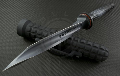 Microtech Knives Urban Camo Jagdkommando D/E Fixed Knife (7.1in Color Coated Plain) 105-1UC - Front