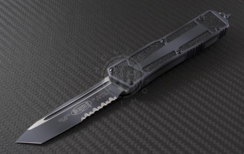 Microtech Knives Urban Camo Scarab T/E Automatic OTF D/A Knife (3.44in Color Coated Part Serr ELMAX) 179-2UC - Front
