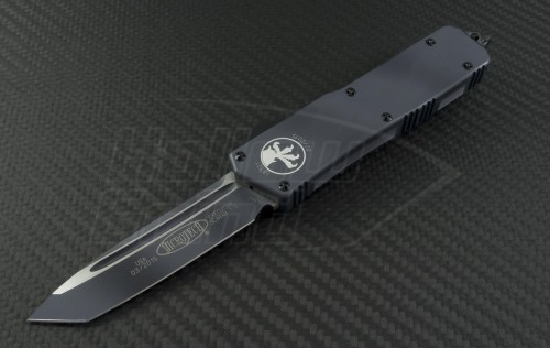 Microtech Knives Urban Camo Scarab T/E Automatic OTF D/A Knife (3.44in Color Coated Plain ELMAX) 177-1UC - Front