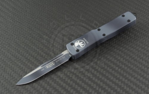 Microtech Knives Urban Camo UTX-70 S/E Automatic OTF D/A Knife (2.41in Color Coated Plain ELMAX) 148-1UC - Front