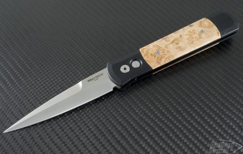 Pro-Tech 900 S/E Automatic Folder S/A Knife (4in Black Plain 154-CM) PT-906 - Front