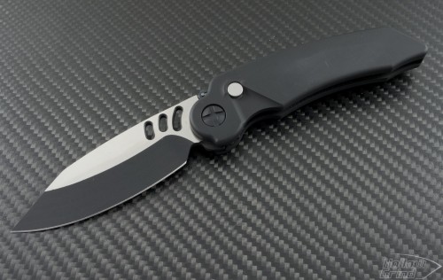Rat Worx MRX S/E Automatic Folder S/A Knife (3.25in Black Plain CPM-154) RW-MRX-TwoTone - Front