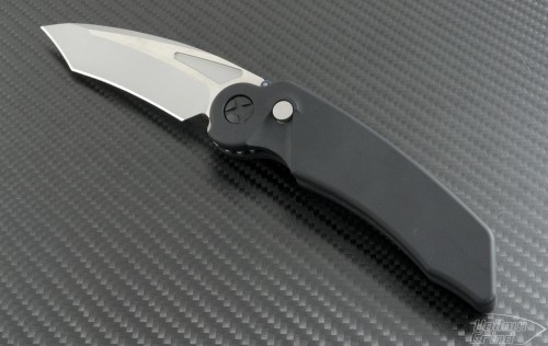 Rat Worx MRX T/E Automatic Folder S/A Knife (3.25in Black Plain CPM-154) RW-MRX-Sat-Rev - Front