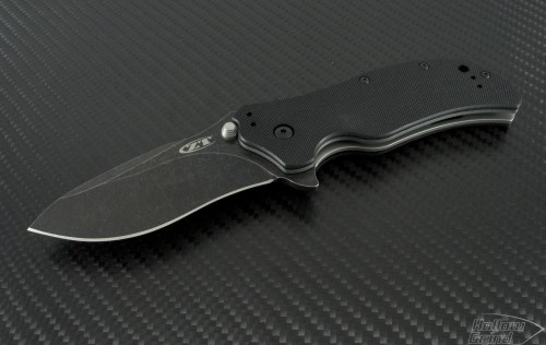 Zero Tolerance 0350 S/E Assisted Folder S/A Knife (3.25in Stonewashed Plain S30-V) ZT0350BW - Front