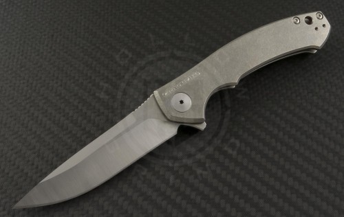 Zero Tolerance Titanium 0450 S/E Flipper Knife (3.25in Satin Plain S35-VN) ZT0450 - Front