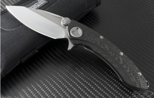 Microtech Knives Custom Carbon Fiber Whale Shark S/E Flipper Knife (3.5in Satin Plain 154 (CMP)) ws-c-satin - Front