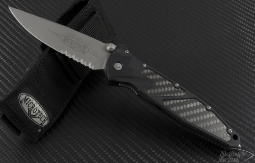Microtech Knives Socom Elite S/E Folder Knife (4in Bead Blasted Part Serr S35-VN) 160-8 - Front