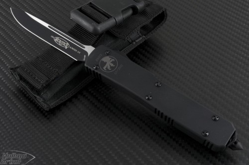 Microtech Knives Ultratech S/E Automatic OTF D/A Knife (3.44in Black Plain S35-VN) 121-1T-2014 - Front