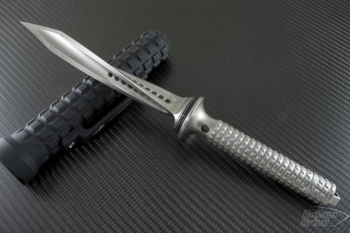 Microtech Knives Jagdkommando D/E Fixed Knife (7.1in Stonewashed Plain) 105-10 - Front