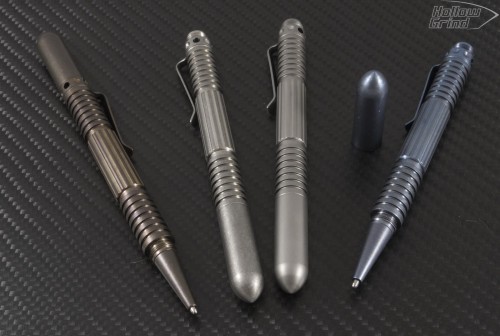 (#RH-ED-TI-BLA) Rick Hinderer Extreme Duty Pen - Blasted Titanium - Front