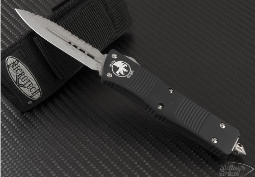 Microtech Knives Troodon D/E Automatic OTF D/A Knife (3.1in Stonewashed Serr ELMAX) 138-12-2012 - Front