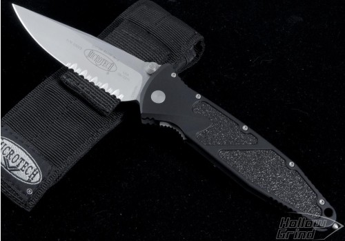 Microtech Knives Socom Elite S/E Folder Knife (4in Satin Part Serr S35-VN) 160-5 - Front