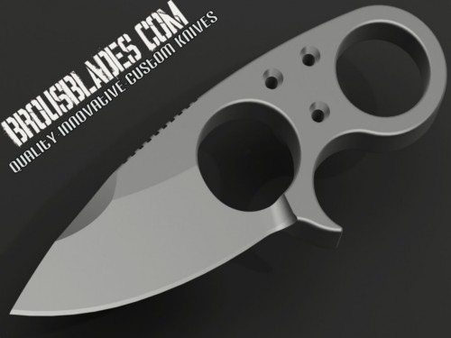 Brous Blades Metal Silent Soldier S/E Fixed Knife (2.1in Stonewashed Plain D2) JB-SS-V2 - Front