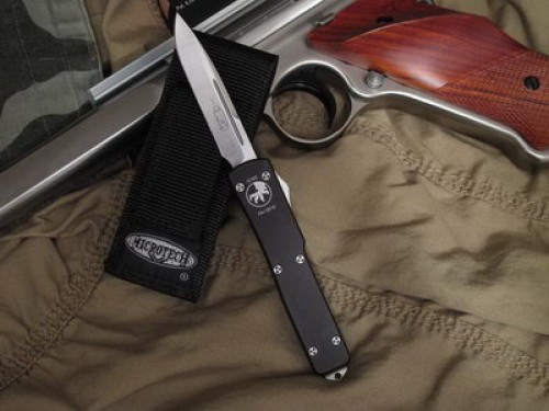 Microtech Knives UTX-70 S/E Automatic OTF D/A Knife (2.41in Satin Plain S35-VN) 148-4-2012 - Additional View