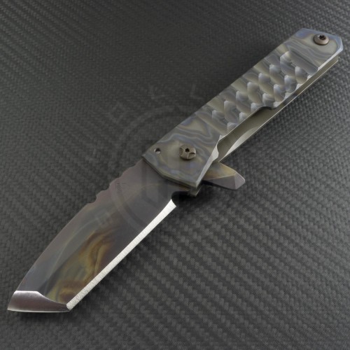 Crusader Forge Custom Phantom Streetfighter T/E Folder Knife (3.75in Plain CPM-S30V) CF-SFT-001 - Front
