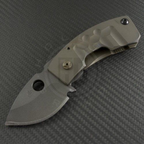 Crusader Forge Custom Titanium APEX S/E Folder Knife (2.5in Plain CPM-S30V) CF-Apex-001 - Front