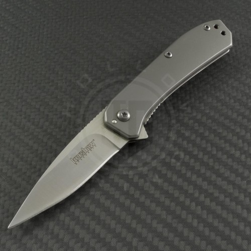 Kershaw Stainless Steel Amplitude Drop Point Assisted Folder S/A Knife (2.5in Satin Plain 8Cr13Mov) KER-3870 - Front