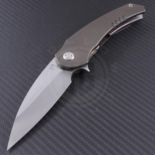 Medford Knife & Tool Bronze Viper S/E Flipper (4in Tumbled Plain D2) MKT-VIP-003 - Front