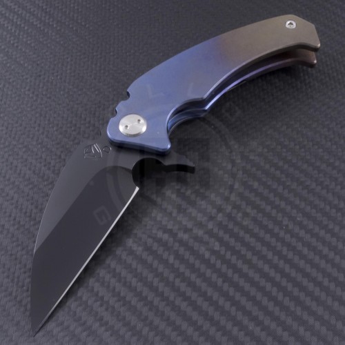 Medford Knife & Tool Colored Ti FUK Flipper Warncliffe (3in Black Plain D2) MKT-FFUK-001 - Front