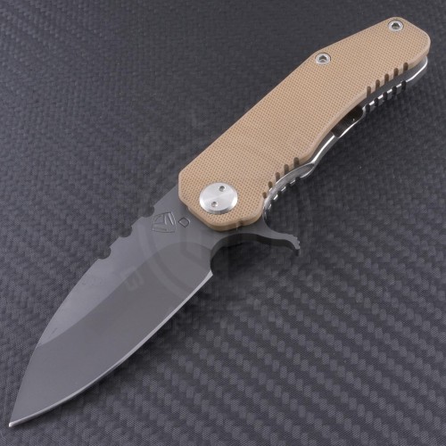 Medford Knife & Tool Coyote 187F S/E Flipper (3in Gray PVD Plain D2) MKT-187F-002 - Front