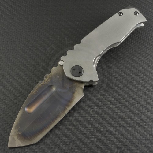 Medford Knife & Tool Custom Titanium Genesis T T/E Folder (3.75in Vulcan Plain S35-VN) MKT-GenT-001 - Front