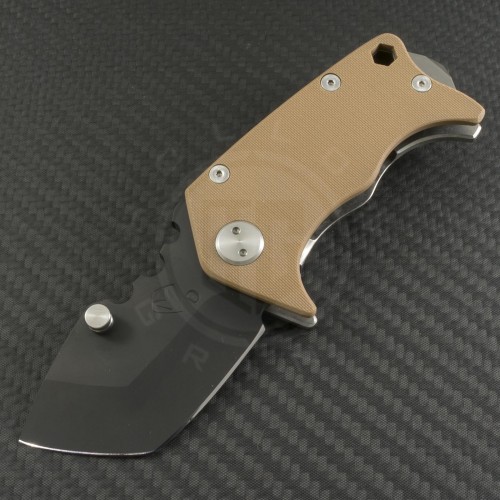 Medford Knife & Tool Tan Panzer T/E Folder (2.5in Black Plain D2) MKT-PANZ-TAN - Front