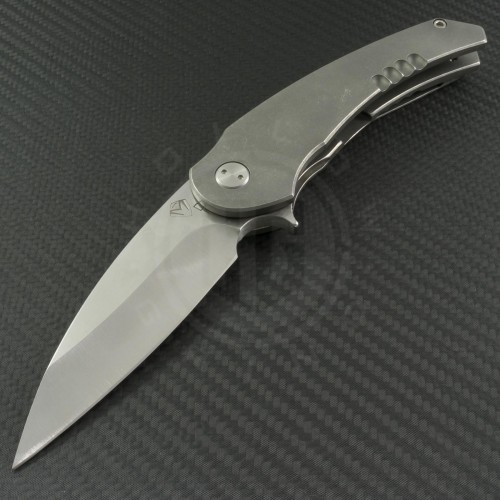 Medford Knife & Tool Titanium Viper S/E Flipper (4in Tumbled Plain D2) MKT-VIP-002 - Front