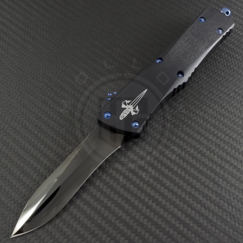 Microtech Knives Custom Combat Troodon S/E Automatic OTF D/A Knife (3.75in DLC Plain ELMAX) MTC-0036 - Front