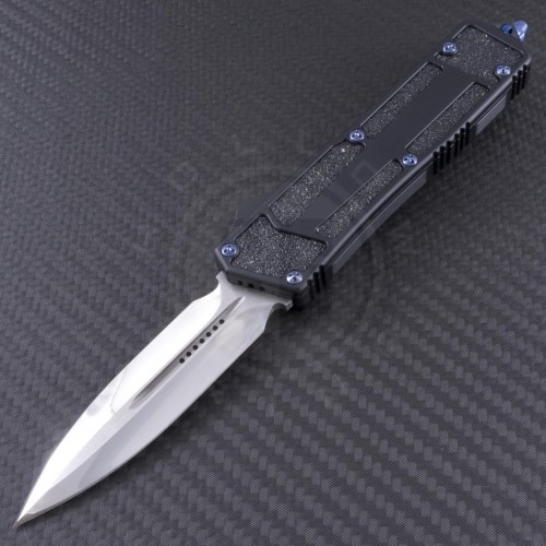 Microtech Knives Custom Scarab D/E Automatic OTF D/A Knife (3.44in Mirror Polished Plain ELMAX) MTC-0049 - Front