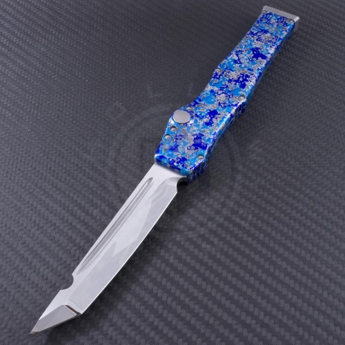 Microtech Knives Custom Splash Halo V T/E Automatic OTF S/A Knife (4.6in Mirror Polished Plain ELMAX) MTC-0059 - Front