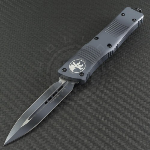 Microtech Knives Urban Camo Troodon D/E Automatic OTF D/A Knife (3.1in Color Coated Plain ELMAX) 138-1UC - Front
