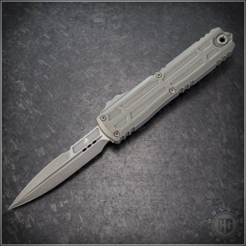 (#1120EX-10APNCS) Microtech Natural Clear Ultratech EX-ZBP Bayonet Apocalyptic Plain - Front