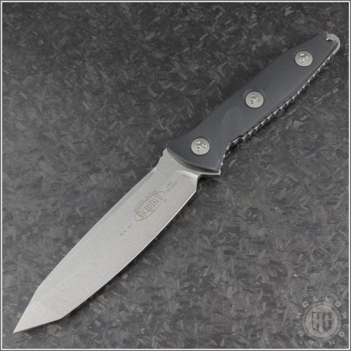 (#114-10) Microtech Socom Alpha T/E Stonewash Plain - Front