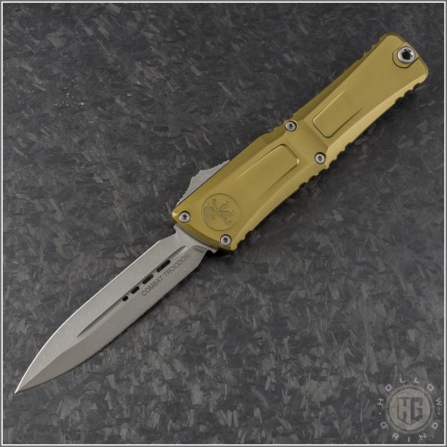 (#1142-10APTA) Microtech Tan Combat Troodon Gen III D/E Apocalyptic PLain - Front