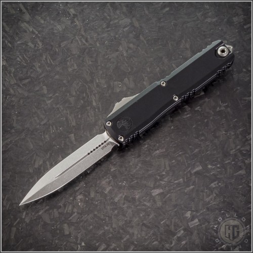 (#11474-10) Microtech Knives UTX-70 Gen IV D/E Stonewash Plain - Front